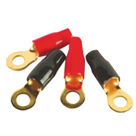 DB LINK 8-Gauge 5/16" Gold-Plated Ring Terminals, 4 pk RT8
